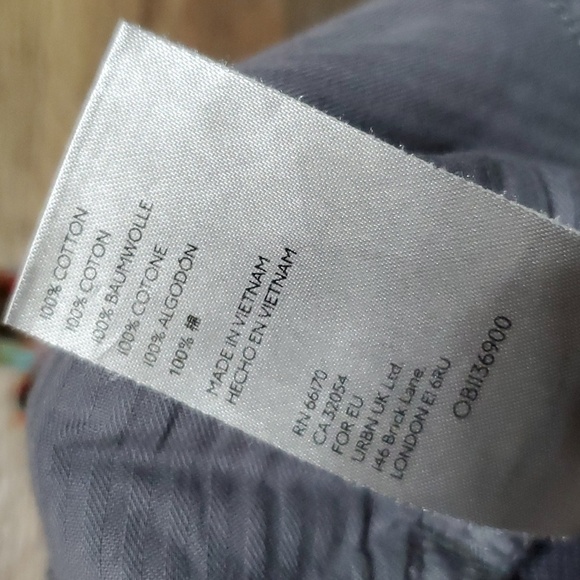 We the free by free people fringe cutoff denim grey lace up shorts distressed - Picture 5 of 6